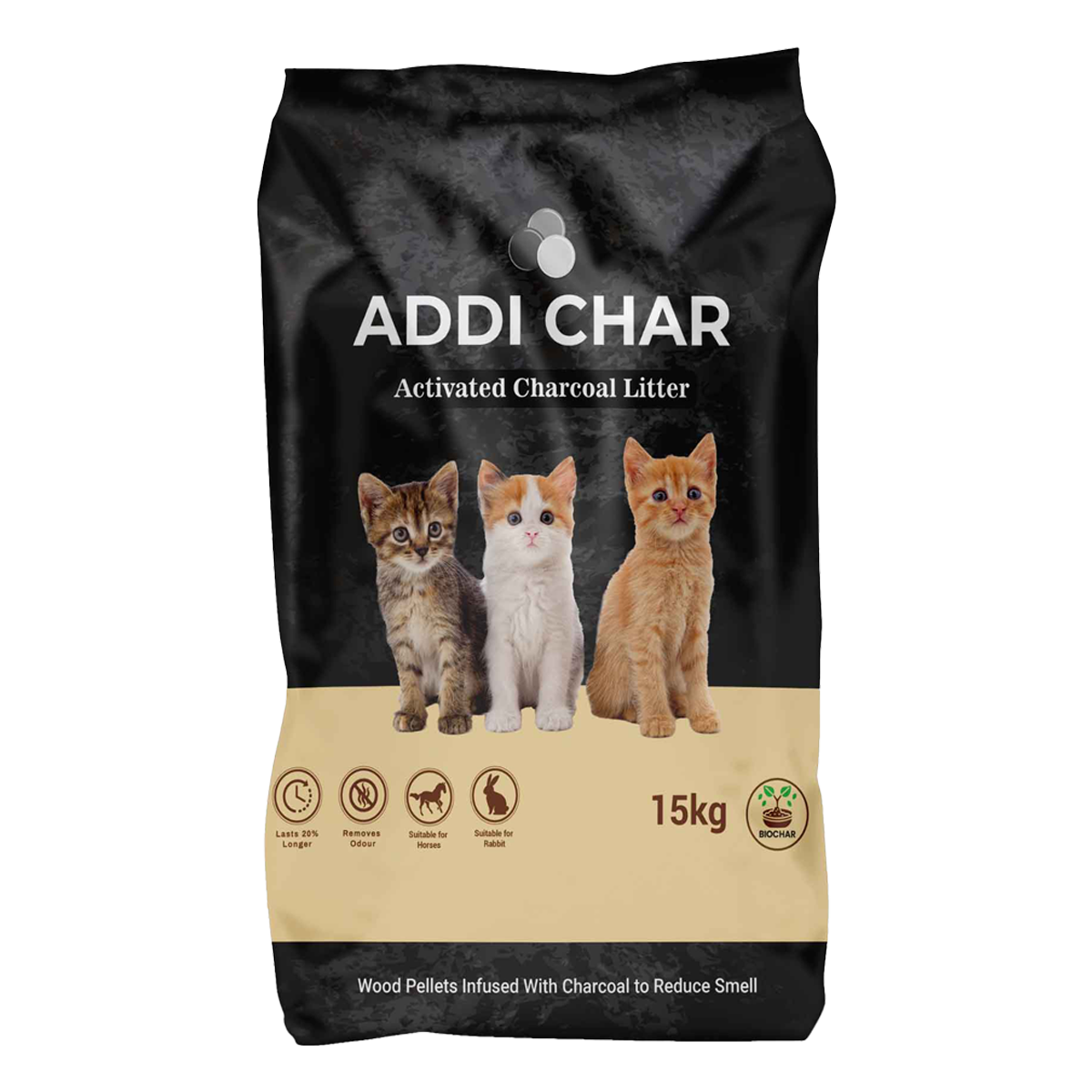 ADDI CHAR – Activated Charcoal Litter - 15kg