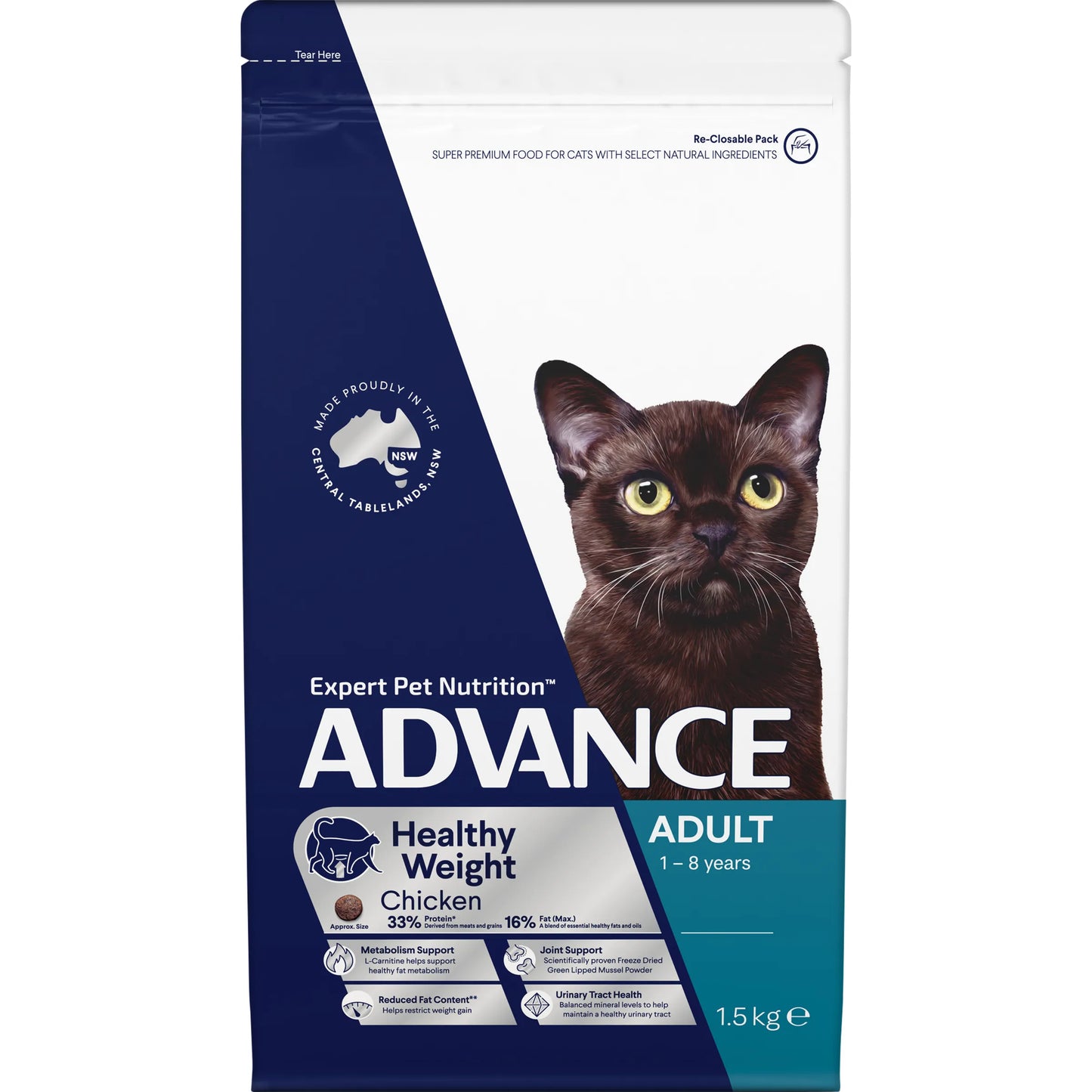 Advance - Adult Cat Healthy Weight Chicken 1.5kg
