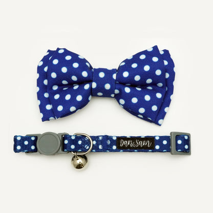 Dan & Sam – Cat Collar & Bowtie – Navy Dream