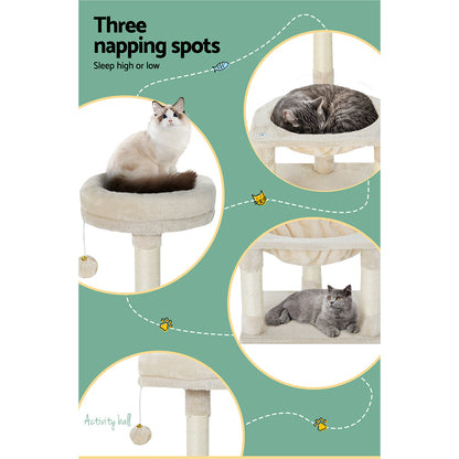 i.Pet - Cat Tree 69cm Scratching Post Tower Scratcher Wood Condo Toys House Bed