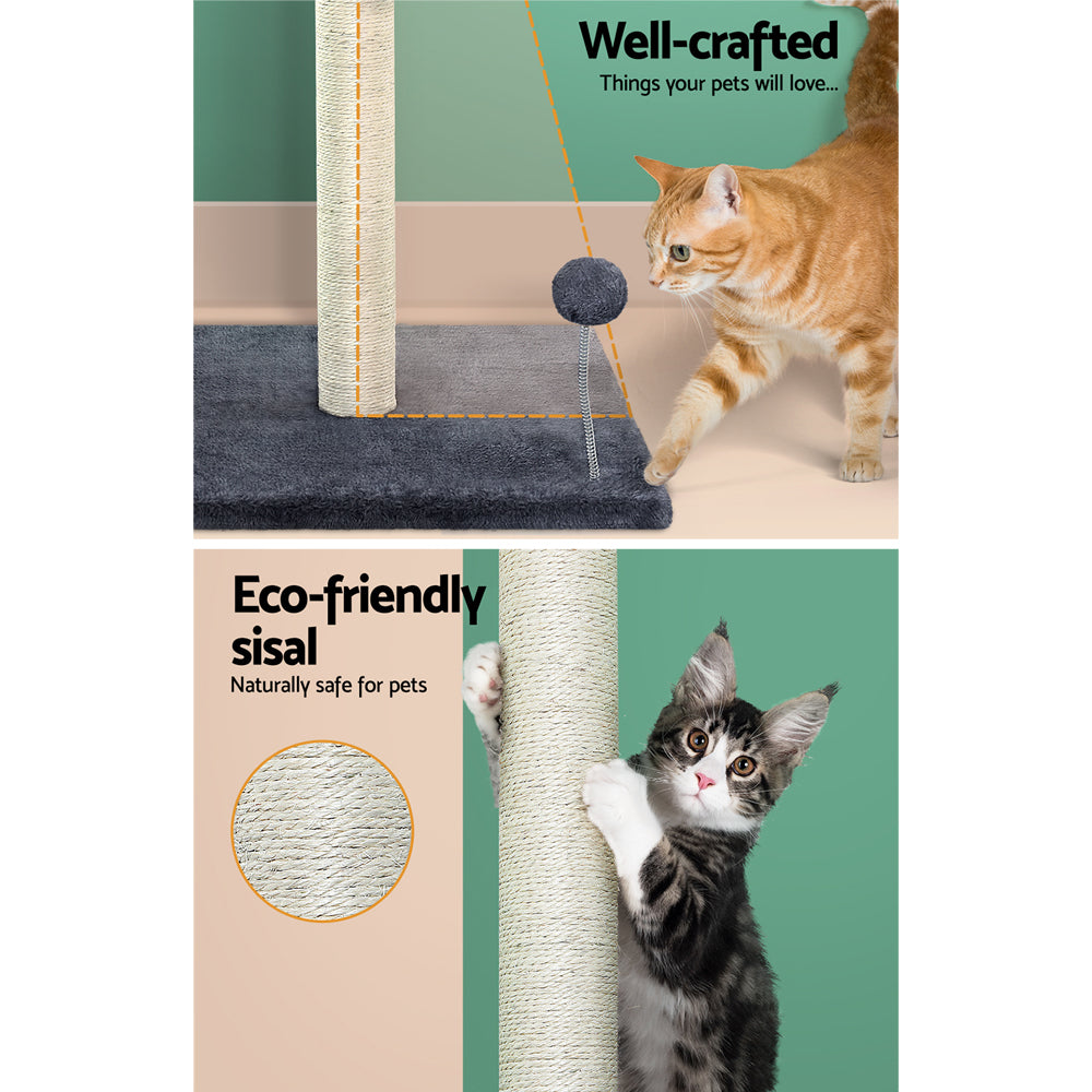 i.Pet - Cat Tree 105cm Scratching Post Scratcher Tower Condo House Hanging toys Grey