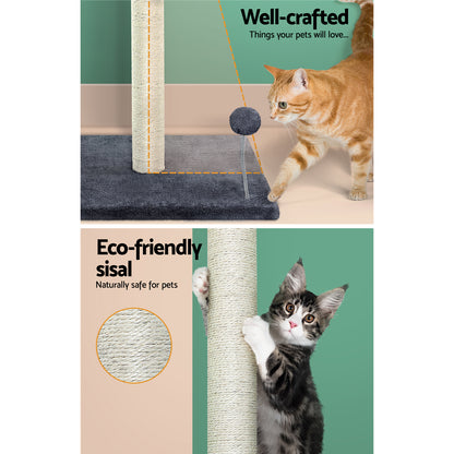 i.Pet - Cat Tree 105cm Scratching Post Scratcher Tower Condo House Hanging toys Grey