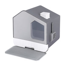 i.Pet - Cat Litter Box Large Tray Kitty Toilet Enclosed Cat Litter Box Hooded Scoop Mat Grey
