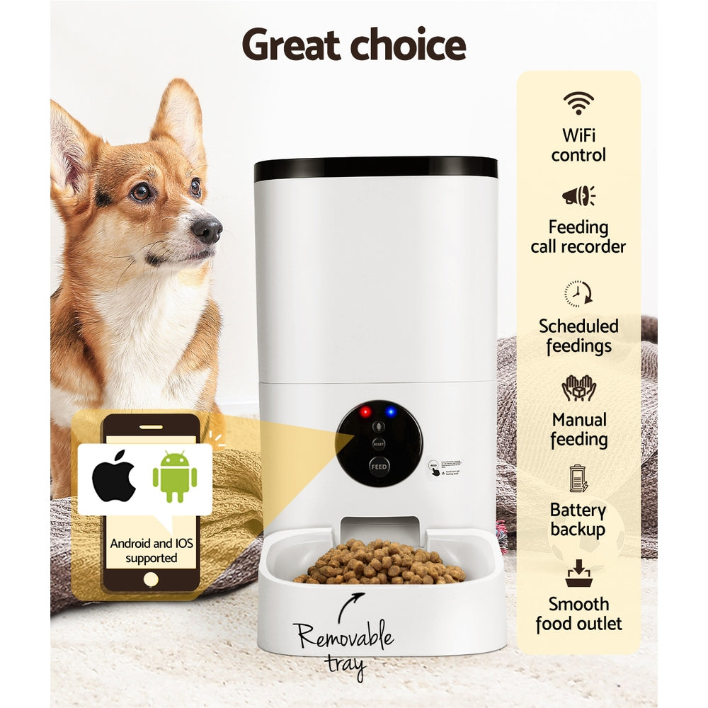 i.Pet - Automatic Pet Feeder 6L Wifi Auto Dog Cat Smart Food Dispenser Timer