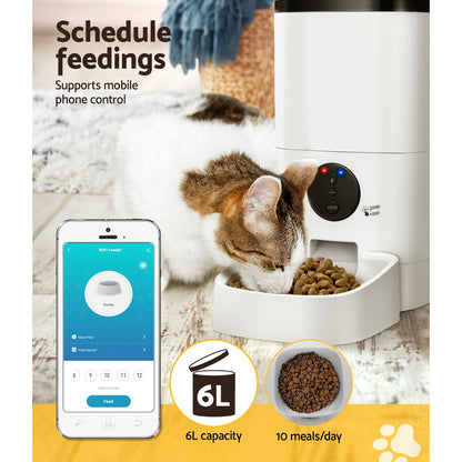 i.Pet - Automatic Pet Feeder 6L Wifi Auto Dog Cat Smart Food Dispenser Timer
