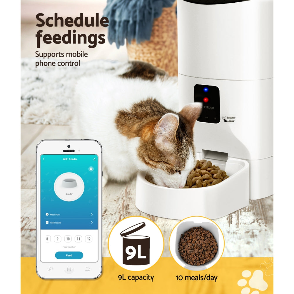 i.Pet - Automatic Pet Feeder 9L Wifi Auto Dog Cat Feeder Smart Food Dispenser Timer